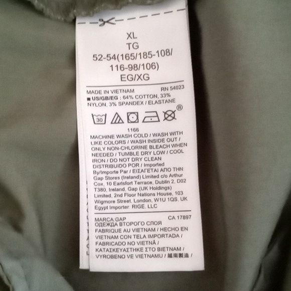 NWOT Gap men's XL cargo shorts in green cotton, nylon, spandex blend 6 pockets - Picture 7 of 9